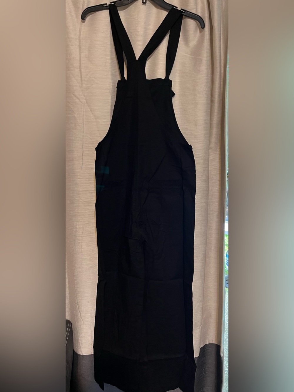 NWT Size Small Zenana Black Woven Knot Strap Wide Leg Overalls/ Jumpsuit - Picture 6 of 11